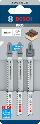 Hojas de sierra de calar Bosch PRO Hardwood clean T101BF 100 mm 3 uds.